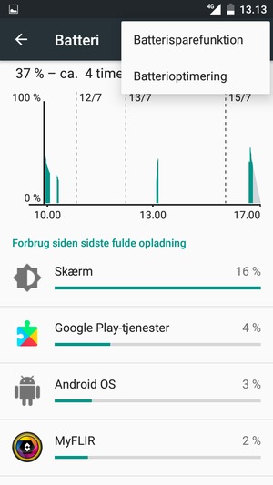Vælg Batterisparefunktion