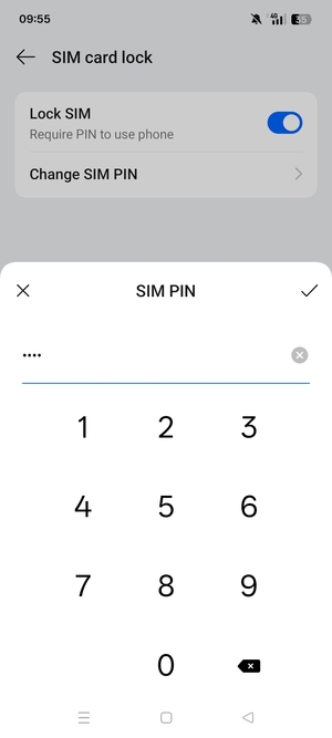 Confirm your new PIN for the SIM card and select OK