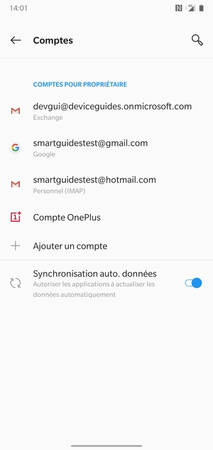Sélectionnez votre compte Google