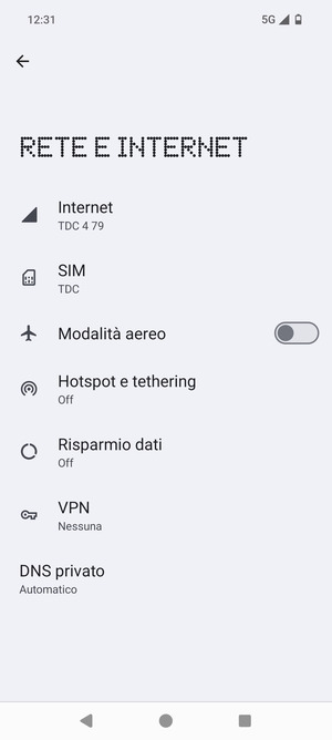 Seleziona SIM