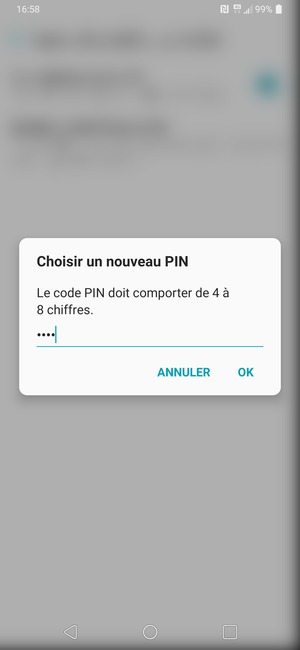 Saisissez votre Nouveau PIN de la carte SIM et sélectionnez OK