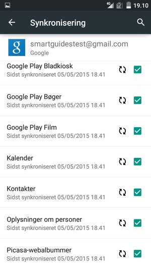 Dine oplysninger vil blive synkroniseret