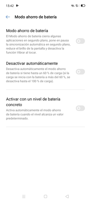 Active Modo ahorro de batería