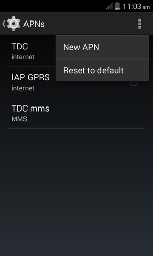 Select Reset to default