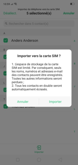 Sélectionnez Importer