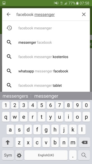 Geben Sie den Namen der App ein und wählen Sie Suchen