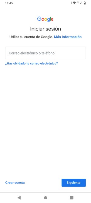 Introduzca su dirección de Gmail y seleccione Siguiente