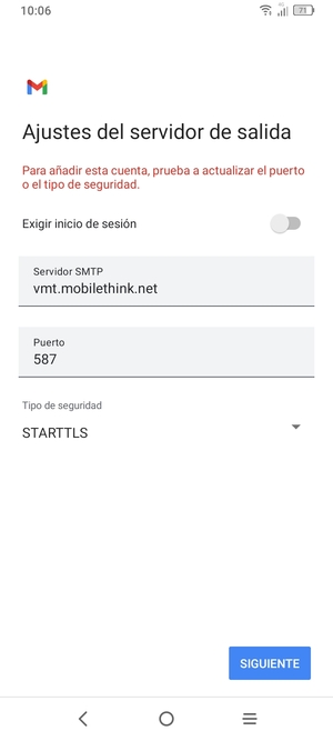 Seleccione Tipo de seguridad