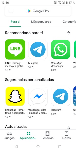 Seleccione la barra de Búsqueda