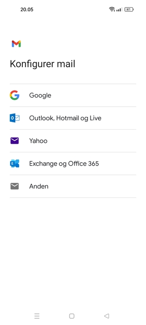 Vælg Outlook, Hotmail og Live