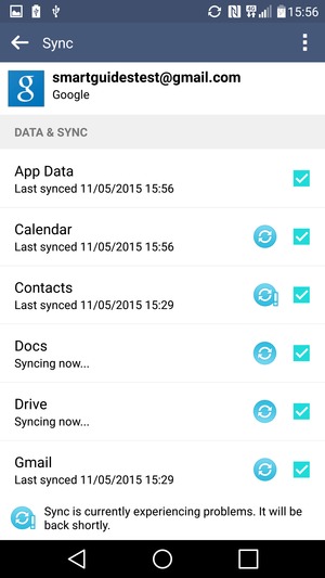 Your information will be synchronised