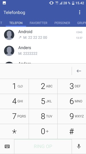 Tryk og hold 1-tallet nede