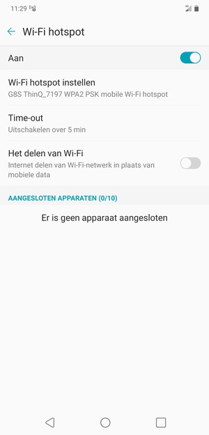 Uw telefoon is nu geïnstalleerd voor gebruik als modem