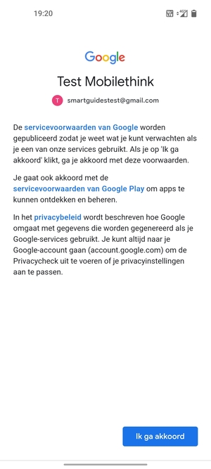 Selecteer Ik ga akkoord