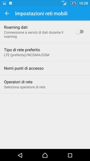 Seleziona Nomi punti di accesso
