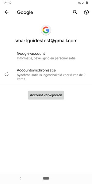 Selecteer Accountsynchronisatie