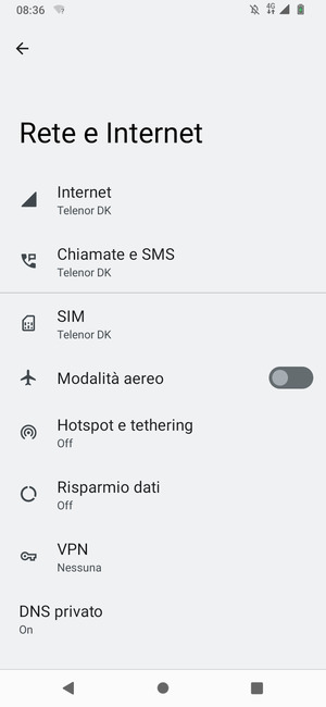 Seleziona Hotspot e tethering