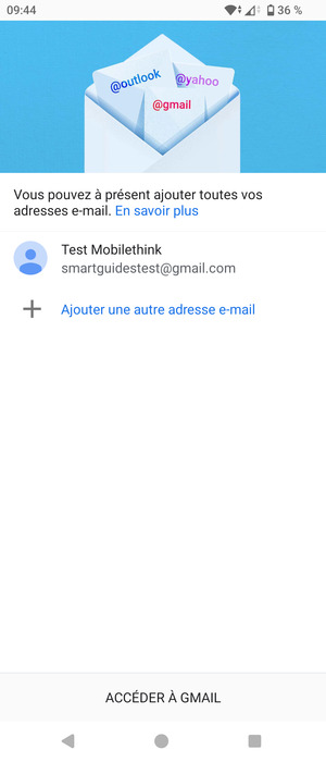 Sélectionnez ACCÉDER  À GMAIL