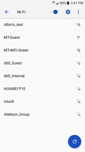 Select the wireless network you want to connect to