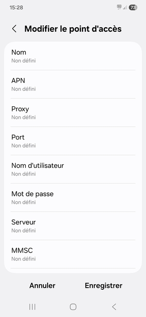 Saisissez les informations MMS