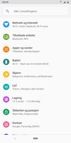 Velg Nettverk og Internett