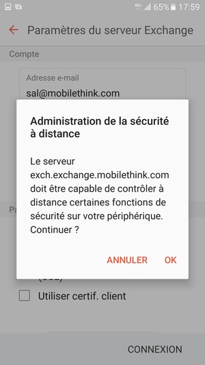 Sélectionnez OK