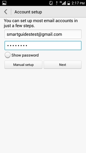 Enter your Gmail or Hotmail address and Password. Select Next