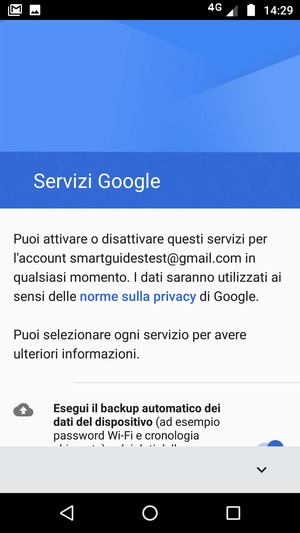Seleziona il tasto v
