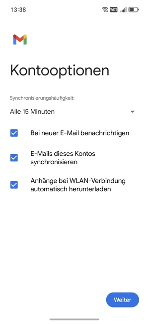 Wählen Sie Weiter