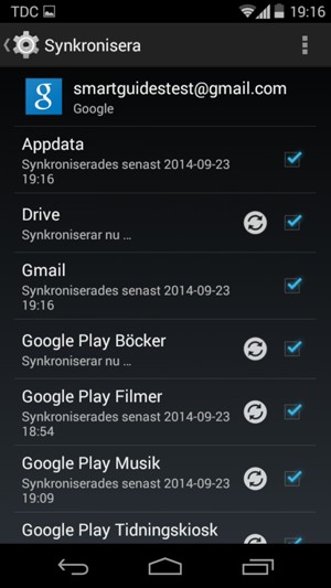 Din information kommer att synkroniseras