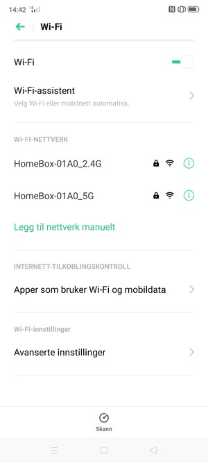 Velg det trådløse nettverket du vil koble til