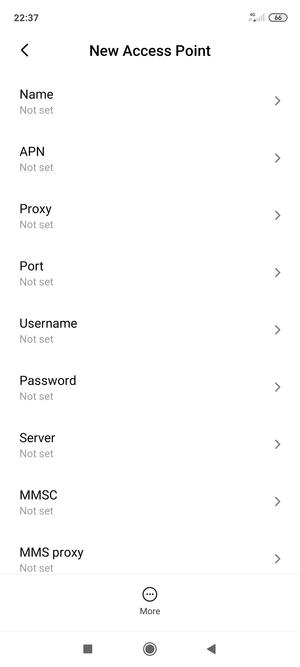 Enter Internet information