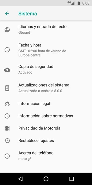Seleccione Actualizaciones del sistema