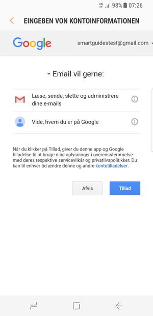 Wählen Sie Zulassen
