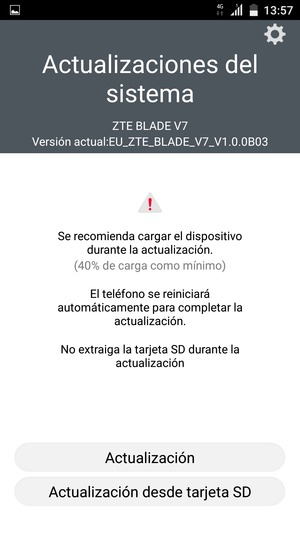 Seleccione Actualización