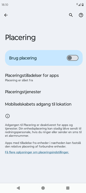 Slå Brug placering fra