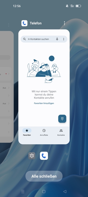 Wählen Sie Alle schließen, um alle laufende Apps zu schließen