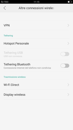 Seleziona Hotspot Personale