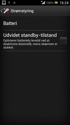 Vælg Udvidet standby-tilstand