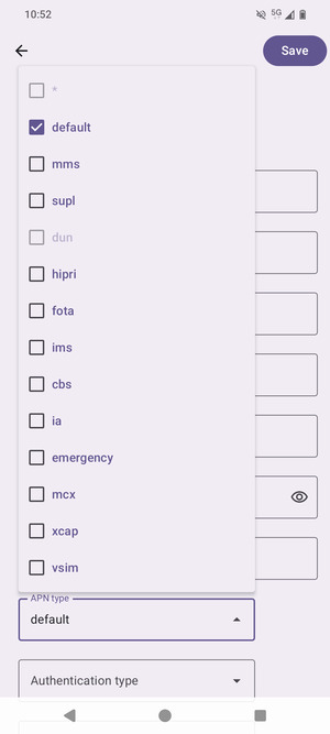 Make sure default is selected