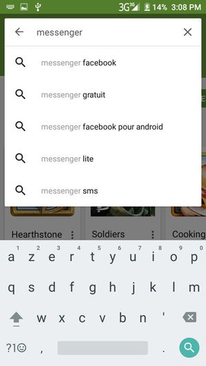 Saisissez le nom de l'appli et sélectionnez Rechercher