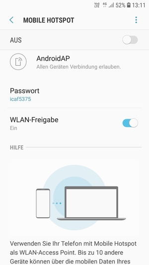 Wählen Sie die Menü-Taste
