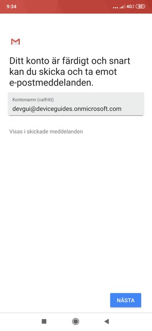 Ge ditt konto ett namn och välj NÄSTA