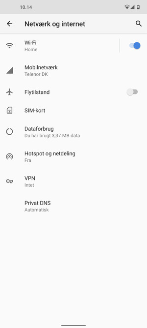 Vælg Hotspot og netdeling