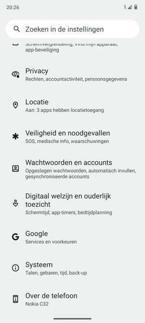 Scroll naar en selecteer Systeem