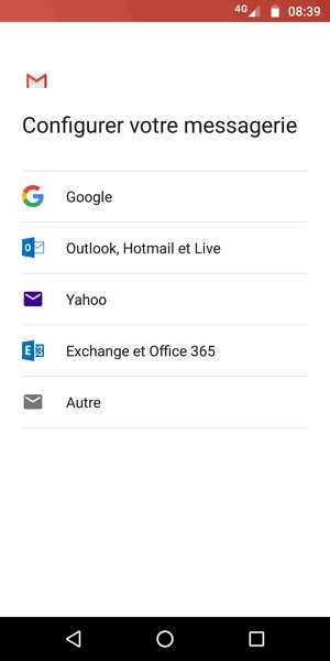 Sélectionnez Exchange et Office 365
