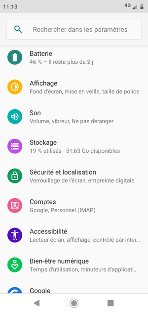 Faites défiler et sélectionnez Sécurité et localisation