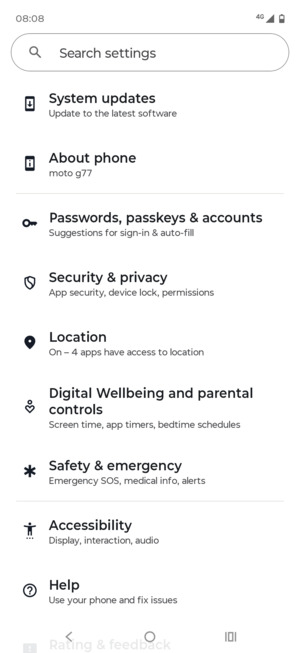 Scroll to and select Location
