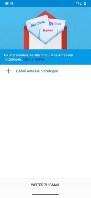 Wählen Sie E-Mail-Adresse hinzufügen