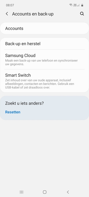 Selecteer Back-up en herstel